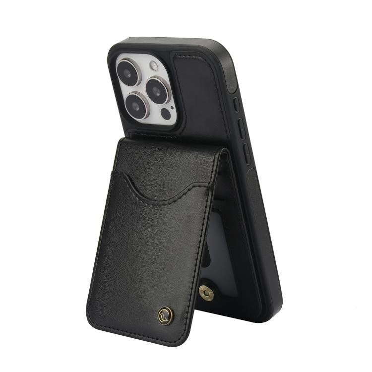 For iPhone 12 Pro Max AwQuer Vertical Flip Card Bag Holder Leather Phone Case(Black) - iPhone 12 Pro Max Cases by Awquer | Online Shopping UK | buy2fix