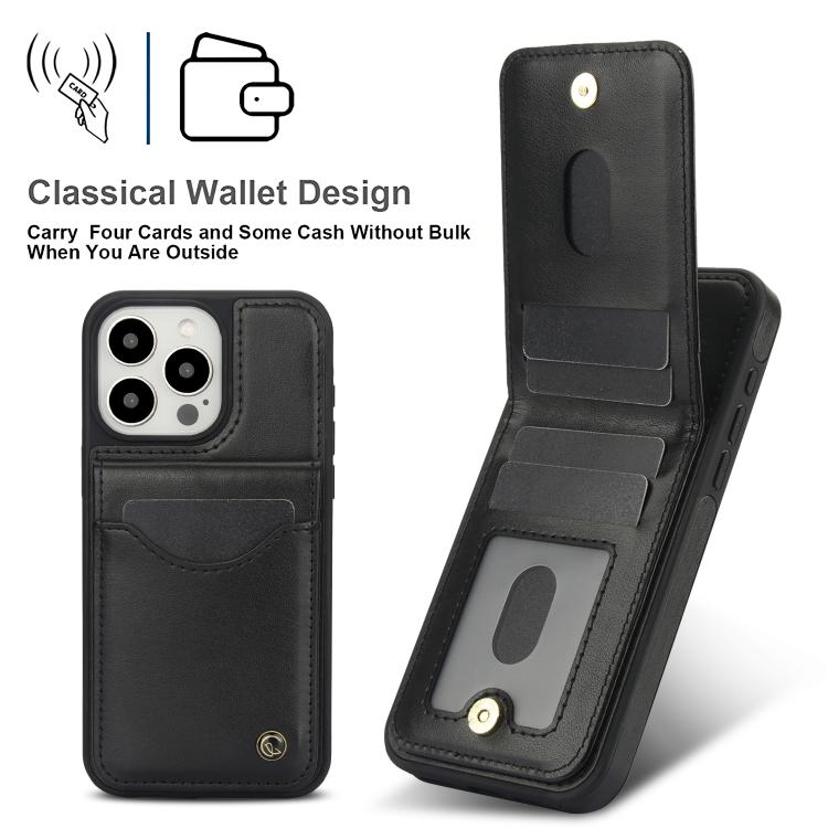 For iPhone 12 Pro Max AwQuer Vertical Flip Card Bag Holder Leather Phone Case(Black) - iPhone 12 Pro Max Cases by Awquer | Online Shopping UK | buy2fix