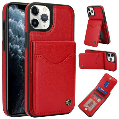 For iPhone 11 Pro AwQuer Vertical Flip Card Bag Holder Leather Phone Case(Red) - iPhone 11 Pro Cases by Awquer | Online Shopping UK | buy2fix