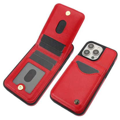 For iPhone 11 Pro AwQuer Vertical Flip Card Bag Holder Leather Phone Case(Red) - iPhone 11 Pro Cases by Awquer | Online Shopping UK | buy2fix