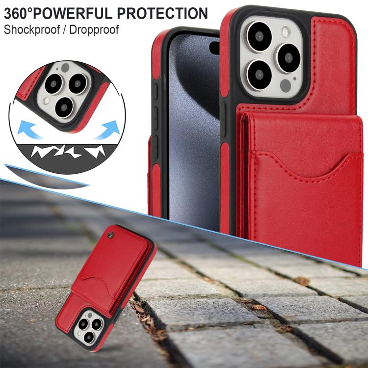 For iPhone 11 Pro AwQuer Vertical Flip Card Bag Holder Leather Phone Case(Red) - iPhone 11 Pro Cases by Awquer | Online Shopping UK | buy2fix