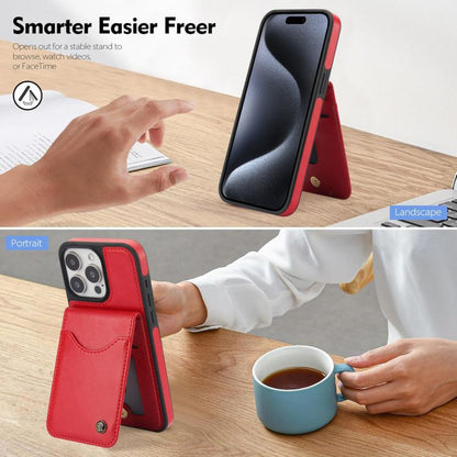 For iPhone 11 Pro AwQuer Vertical Flip Card Bag Holder Leather Phone Case(Red) - iPhone 11 Pro Cases by Awquer | Online Shopping UK | buy2fix