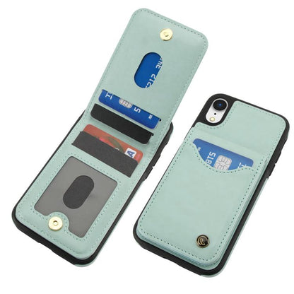 For iPhone X / XS AwQuer Vertical Flip Card Bag Holder Leather Phone Case(Green) - More iPhone Cases by Awquer | Online Shopping UK | buy2fix