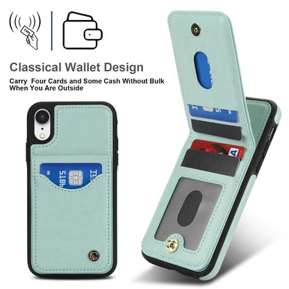 For iPhone X / XS AwQuer Vertical Flip Card Bag Holder Leather Phone Case(Green) - More iPhone Cases by Awquer | Online Shopping UK | buy2fix