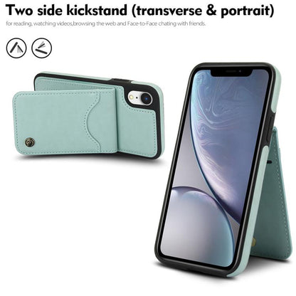 For iPhone X / XS AwQuer Vertical Flip Card Bag Holder Leather Phone Case(Green) - More iPhone Cases by Awquer | Online Shopping UK | buy2fix
