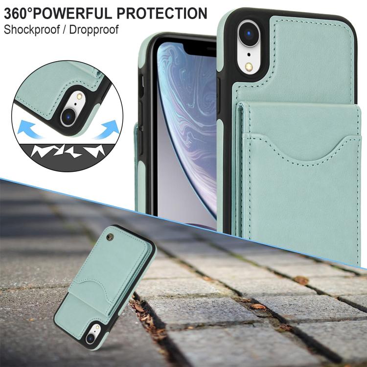 For iPhone X / XS AwQuer Vertical Flip Card Bag Holder Leather Phone Case(Green) - More iPhone Cases by Awquer | Online Shopping UK | buy2fix