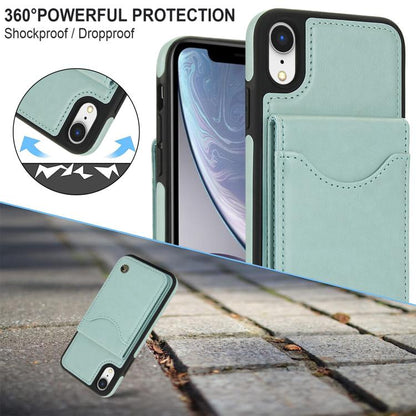 For iPhone X / XS AwQuer Vertical Flip Card Bag Holder Leather Phone Case(Green) - More iPhone Cases by Awquer | Online Shopping UK | buy2fix