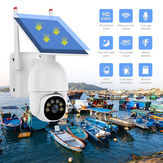 1080P Outdoor Low Power Solar Panel HD WiFi Surveillance Camera, without Battery(White) - Wireless Camera by buy2fix | Online Shopping UK | buy2fix