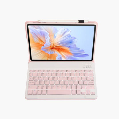 For Honor Pad V9 AH27 Ultra-thin Detachable Bluetooth Keyboard Leather Tablet Case(Pink White) - Huawei Keyboard by buy2fix | Online Shopping UK | buy2fix