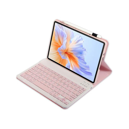 For Honor Pad V9 AH27 Ultra-thin Detachable Bluetooth Keyboard Leather Tablet Case(Pink White) - Huawei Keyboard by buy2fix | Online Shopping UK | buy2fix