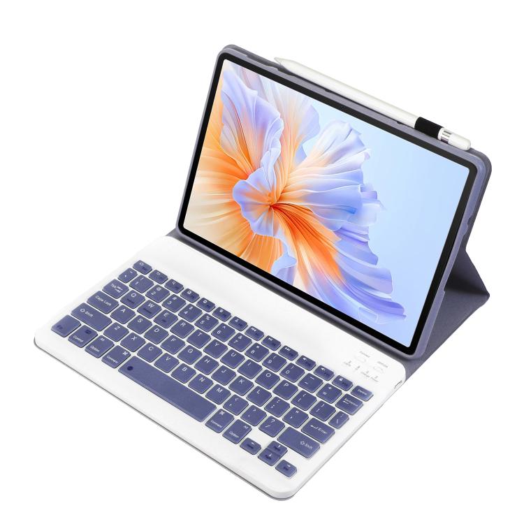 For Honor Pad V9 AH27 Ultra-thin Detachable Bluetooth Keyboard Leather Tablet Case(Lavender White) - For Huawei by buy2fix | Online Shopping UK | buy2fix