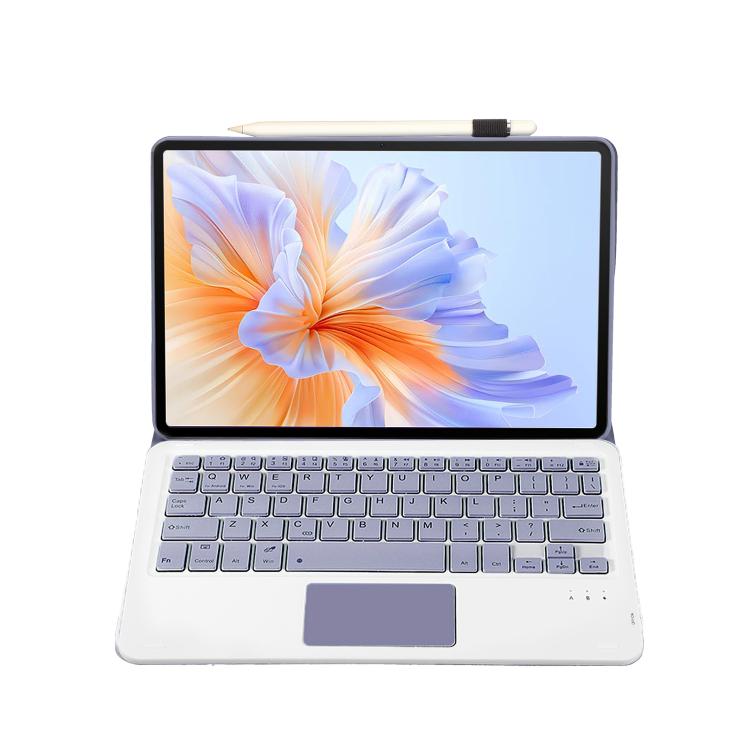 For Honor Pad V9 AH27-A Ultra-thin Detachable Bluetooth Keyboard Leather Tablet Case with Touchpad(Lavender White) - For Huawei by buy2fix | Online Shopping UK | buy2fix