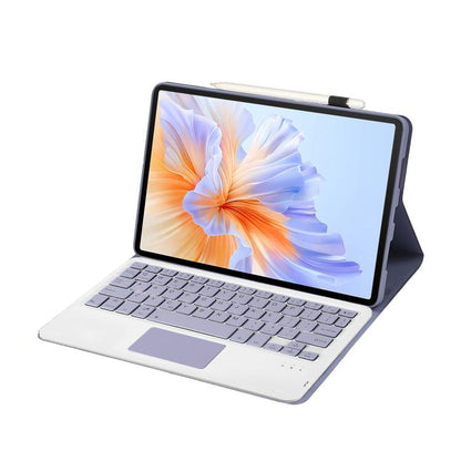 For Honor Pad V9 AH27-A Ultra-thin Detachable Bluetooth Keyboard Leather Tablet Case with Touchpad(Lavender White) - For Huawei by buy2fix | Online Shopping UK | buy2fix