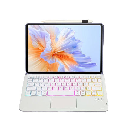 For Honor Pad V9 AH27-AS Ultra-thin Detachable Backlight Bluetooth Keyboard Leather Tablet Case with Touchpad(Lavender White) - Huawei Keyboard by buy2fix | Online Shopping UK | buy2fix