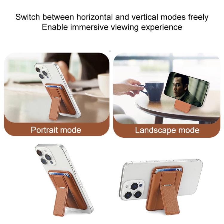 Large Capacity MagSafe Card Bag with Holder(Brown) - Adhesive Card Holders by buy2fix | Online Shopping UK | buy2fix