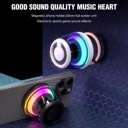 M2 Portable RGB Light Smart Bluetooth Speaker Magnetic Speaker Phone Holder(Black) - Mini Speaker by buy2fix | Online Shopping UK | buy2fix