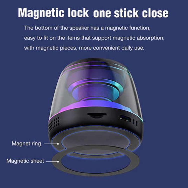 M2 Portable RGB Light Smart Bluetooth Speaker Magnetic Speaker Phone Holder(Black) - Mini Speaker by buy2fix | Online Shopping UK | buy2fix