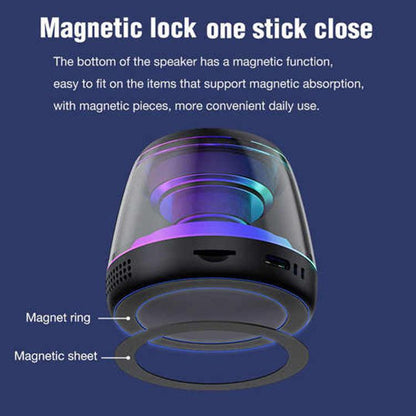 M2 Portable RGB Light Smart Bluetooth Speaker Magnetic Speaker Phone Holder(Black) - Mini Speaker by buy2fix | Online Shopping UK | buy2fix