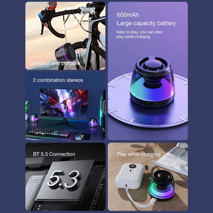 M2 Portable RGB Light Smart Bluetooth Speaker Magnetic Speaker Phone Holder(Black) - Mini Speaker by buy2fix | Online Shopping UK | buy2fix