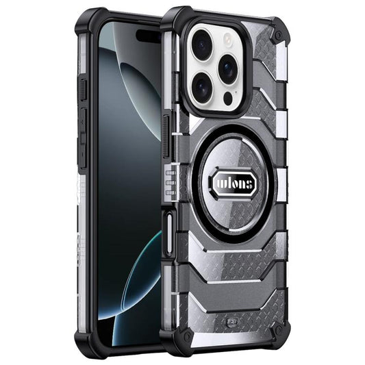 For iPhone 16 Pro Max wlons Explorer Series PC Hybrid TPU MagSafe Magnetic Case(Black) by wlons