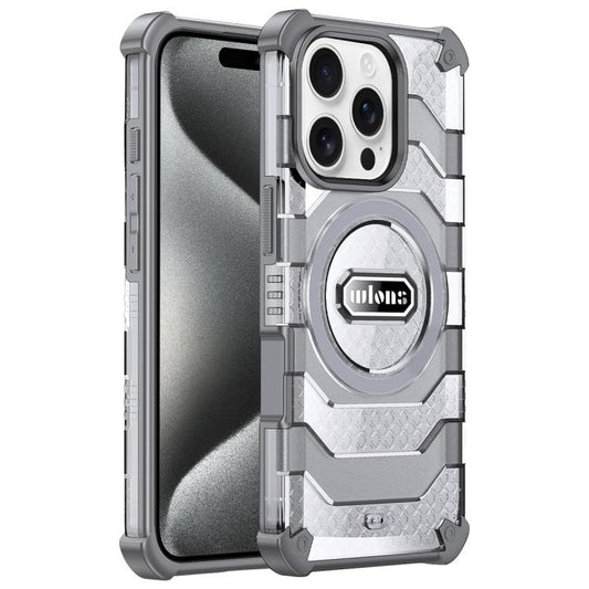 For iPhone 15 Pro Max wlons Explorer Series PC Hybrid TPU MagSafe Magnetic Case(Grey) - iPhone 15 Pro Max Cases by wlons | Online Shopping UK | buy2fix