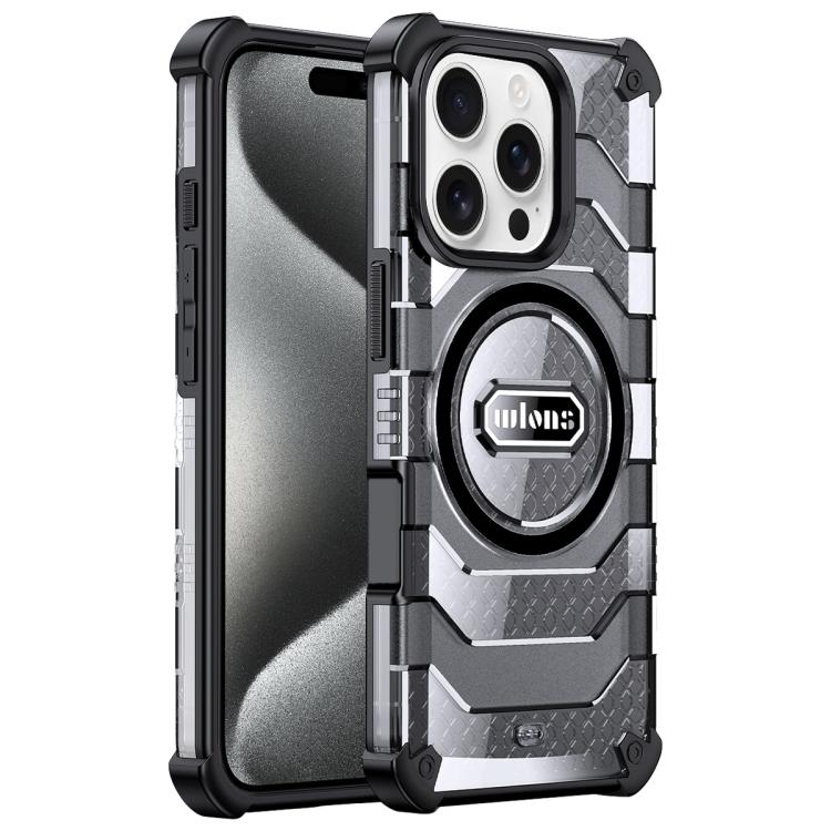 For iPhone 15 Pro wlons Explorer Series PC Hybrid TPU MagSafe Magnetic Case(Black) - iPhone 15 Pro Cases by wlons | Online Shopping UK | buy2fix