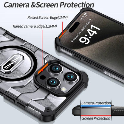 For iPhone 15 Pro wlons Explorer Series PC Hybrid TPU MagSafe Magnetic Case(Grey) - iPhone 15 Pro Cases by wlons | Online Shopping UK | buy2fix