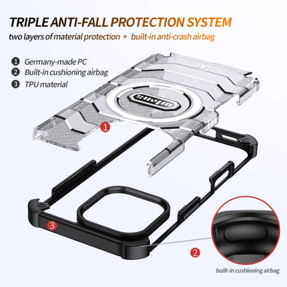 For iPhone 15 Pro Max wlons Explorer Series PC Hybrid TPU MagSafe Magnetic Case(Grey) - iPhone 15 Pro Max Cases by wlons | Online Shopping UK | buy2fix