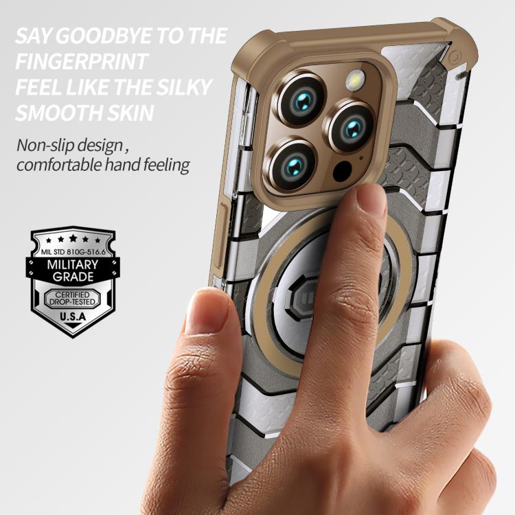 For iPhone 15 Pro wlons Explorer Series PC Hybrid TPU MagSafe Magnetic Case(Grey) - iPhone 15 Pro Cases by wlons | Online Shopping UK | buy2fix