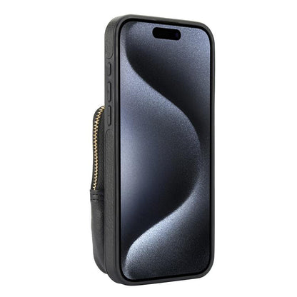 For iPhone 15 Pro Max AwQuer Crossbody Zipper Wallet Bag Litchi Leather Phone Case(Black) - iPhone 15 Pro Max Cases by Awquer | Online Shopping UK | buy2fix