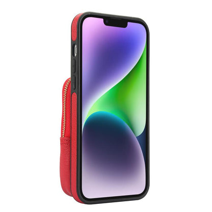 For iPhone 14 Plus AwQuer Crossbody Zipper Wallet Bag Litchi Leather Phone Case(Red) - iPhone 14 Plus Cases by Awquer | Online Shopping UK | buy2fix