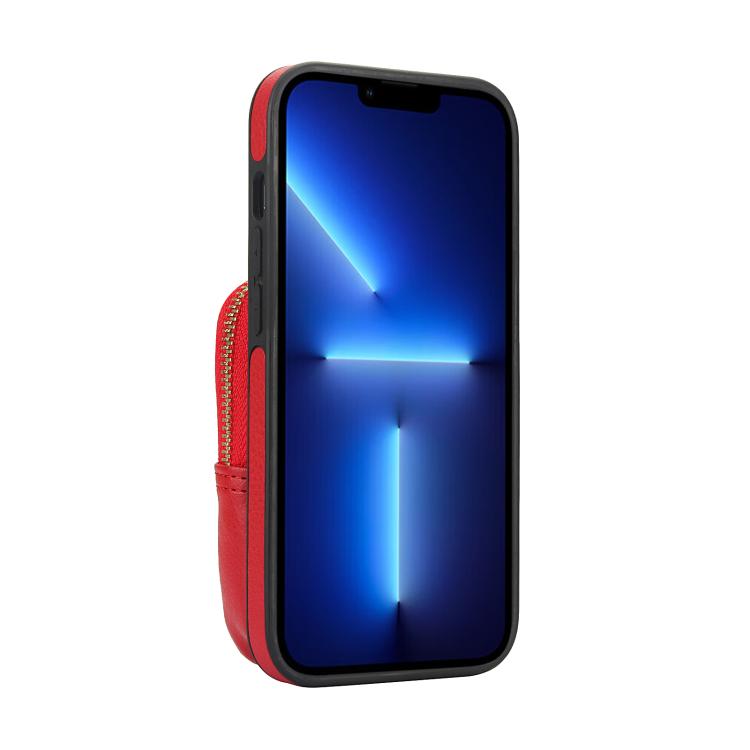 For iPhone 14 Pro AwQuer Crossbody Zipper Wallet Bag Litchi Leather Phone Case(Red) - iPhone 14 Pro Cases by Awquer | Online Shopping UK | buy2fix