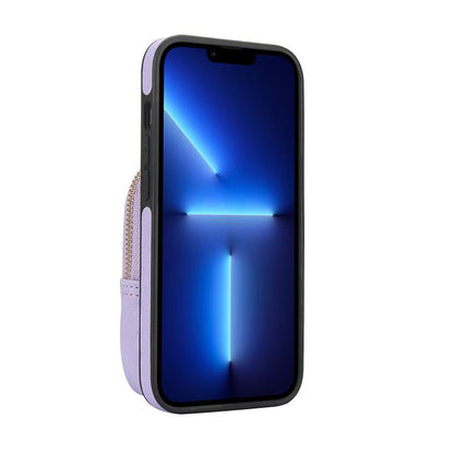 For iPhone 14 Pro Max AwQuer Crossbody Zipper Wallet Bag Litchi Leather Phone Case(Light Purple) - iPhone 14 Pro Max Cases by Awquer | Online Shopping UK | buy2fix