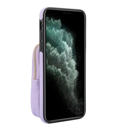 For iPhone 11 Pro AwQuer Crossbody Zipper Wallet Bag Litchi Leather Phone Case(Light Purple) - iPhone 11 Pro Cases by Awquer | Online Shopping UK | buy2fix