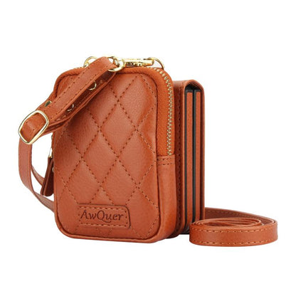 For Samsung Galaxy Z Flip6 / Flip7 FE AwQuer Crossbody Zipper Wallet Bag Litchi Leather Phone Case(Brown) - Galaxy Z Flip6 5G Cases by Awquer | Online Shopping UK | buy2fix