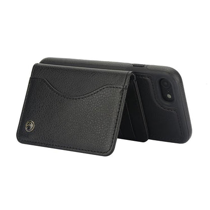 For iPhone 7 / 8 / SE 2022 AwQuer Horizontal Flip Card Bag Holder Leather Phone Case(Black) - iPhone SE 2022 / 2020 / 8 / 7 Cases by Awquer | Online Shopping UK | buy2fix