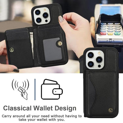 For iPhone 13 Pro Max AwQuer Horizontal Flip Card Bag Holder Leather Phone Case(Black) - iPhone 13 Pro Max Cases by Awquer | Online Shopping UK | buy2fix