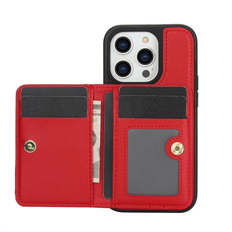 For iPhone 12 Pro Max AwQuer Horizontal Flip Card Bag Holder Leather Phone Case(Red) - iPhone 12 Pro Max Cases by Awquer | Online Shopping UK | buy2fix