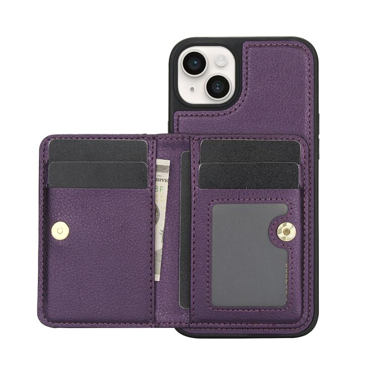 For iPhone 11 AwQuer Horizontal Flip Card Bag Holder Leather Phone Case(Dark Purple) - iPhone 11 Cases by Awquer | Online Shopping UK | buy2fix