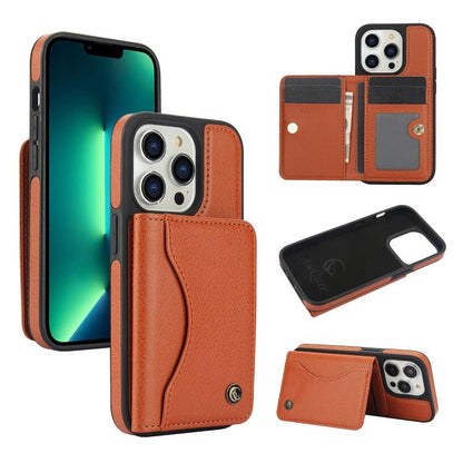 For iPhone 11 Pro AwQuer Horizontal Flip Card Bag Holder Leather Phone Case(Brown) - iPhone 11 Pro Cases by Awquer | Online Shopping UK | buy2fix