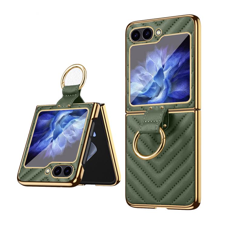 For Samsung Galaxy Z Flip6 / Flip7 FE VIETAO Dream Series Metal Ring Leather Phone Case(Green) - Galaxy Z Flip6 5G Cases by VIETAO | Online Shopping UK | buy2fix