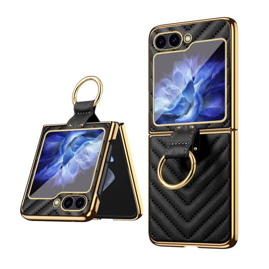 For Samsung Galaxy Z Flip6 / Flip7 FE VIETAO Dream Series Metal Ring Leather Phone Case(Black) - Galaxy Z Flip6 5G Cases by VIETAO | Online Shopping UK | buy2fix