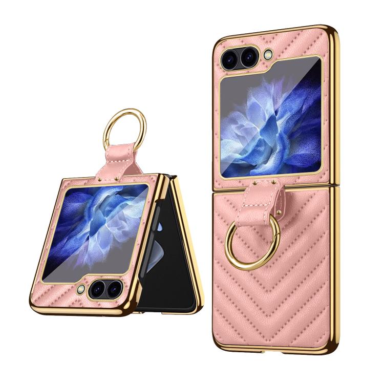 For Samsung Galaxy Z Flip5 VIETAO Dream Series Metal Ring Leather Phone Case(Pink) - Galaxy Z Flip5 Cases by VIETAO | Online Shopping UK | buy2fix