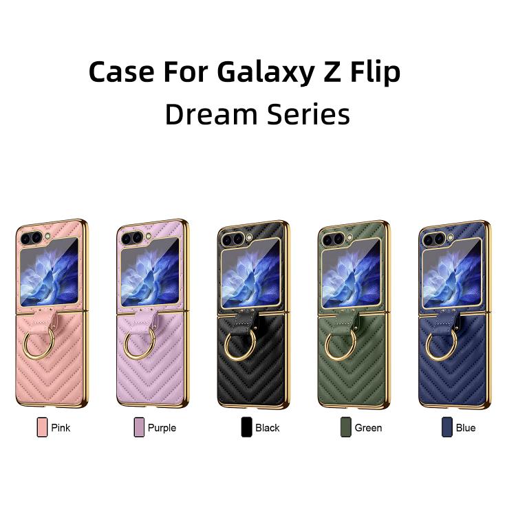 For Samsung Galaxy Z Flip6 / Flip7 FE VIETAO Dream Series Metal Ring Leather Phone Case(Blue) - Galaxy Z Flip6 5G Cases by VIETAO | Online Shopping UK | buy2fix