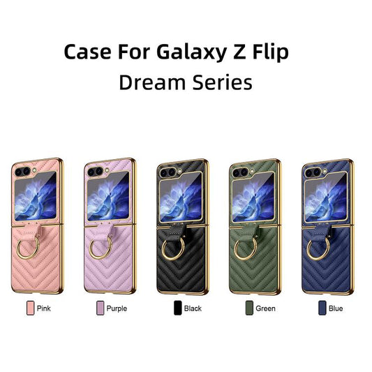 For Samsung Galaxy Z Flip5 VIETAO Dream Series Metal Ring Leather Phone Case(Blue) - Galaxy Z Flip5 Cases by VIETAO | Online Shopping UK | buy2fix