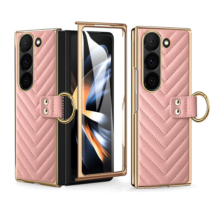 For Samsung Galaxy Z Fold6 VIETAO Dream Series Metal Ring Leather Phone Case(Pink) - Galaxy Z Fold6 5G Cases by VIETAO | Online Shopping UK | buy2fix