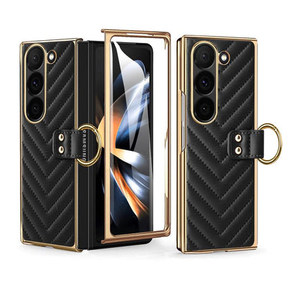 For Samsung Galaxy Z Fold6 VIETAO Dream Series Metal Ring Leather Phone Case(Black) - Galaxy Z Fold6 5G Cases by VIETAO | Online Shopping UK | buy2fix