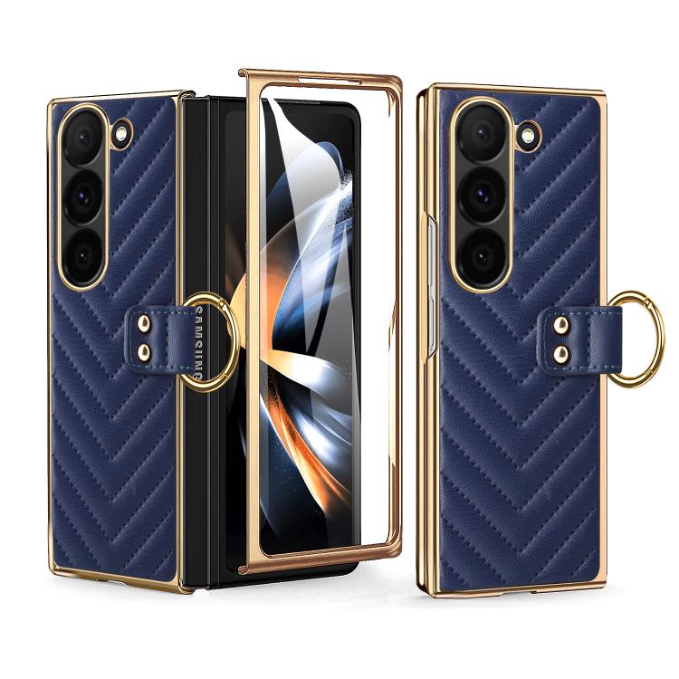 For Samsung Galaxy Z Fold5 VIETAO Dream Series Metal Ring Leather Phone Case(Blue) - Galaxy Z Fold5 Cases by VIETAO | Online Shopping UK | buy2fix