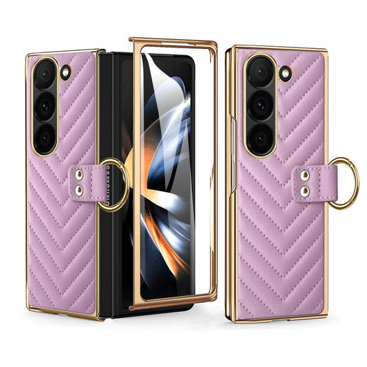 For Samsung Galaxy Z Fold4 VIETAO Dream Series Metal Ring Leather Phone Case(Purple) - Galaxy Z Fold4 5G Cases by VIETAO | Online Shopping UK | buy2fix