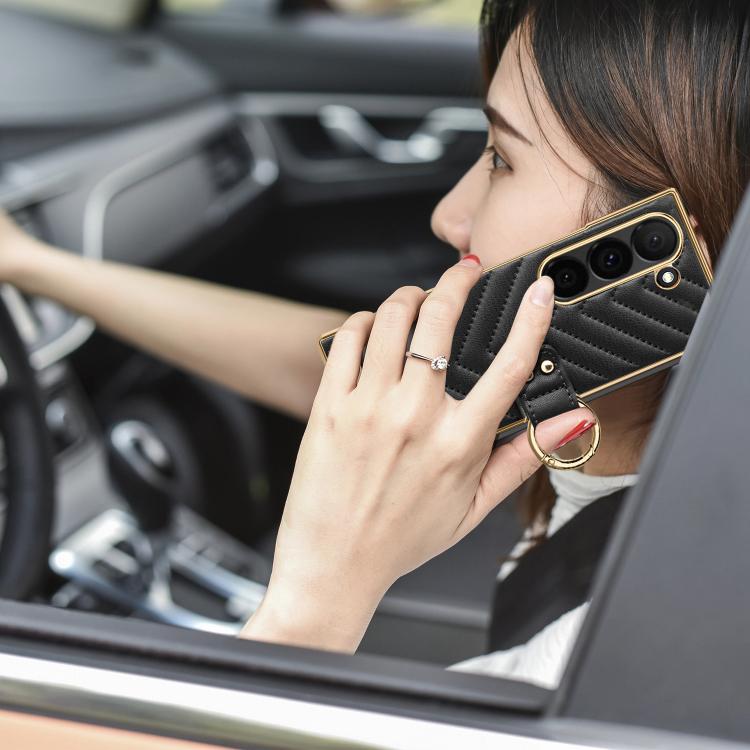 For Samsung Galaxy Z Fold6 VIETAO Dream Series Metal Ring Leather Phone Case(Blue) - Galaxy Z Fold6 5G Cases by VIETAO | Online Shopping UK | buy2fix